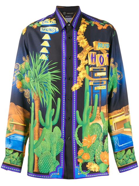 versace cactus print blouse mens|Versace shoes for men.